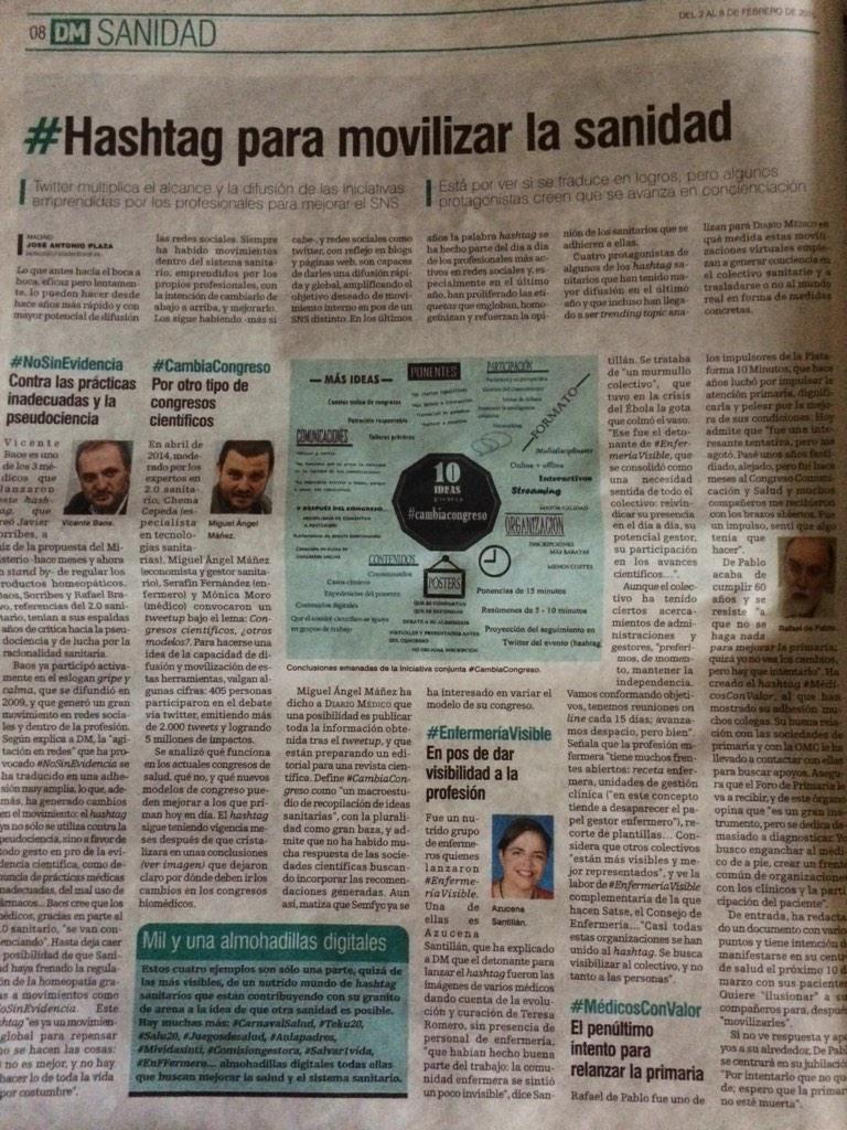 enfrmeravisible's tweet photo. #hashtag para movilizar la sanidad @vbaosv @manyez @Ebevidencia en @diariomedico http://t.co/rfAY3VCVsr