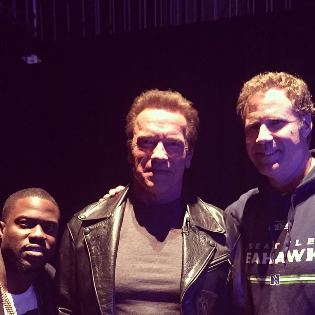 iron_arnold's tweet photo. Arnold @Schwarzenegger, @KevinHart4real and Will FerreI on @jimmyfallon show | February 1, 2015 http://t.co/NpJ4WxYy43