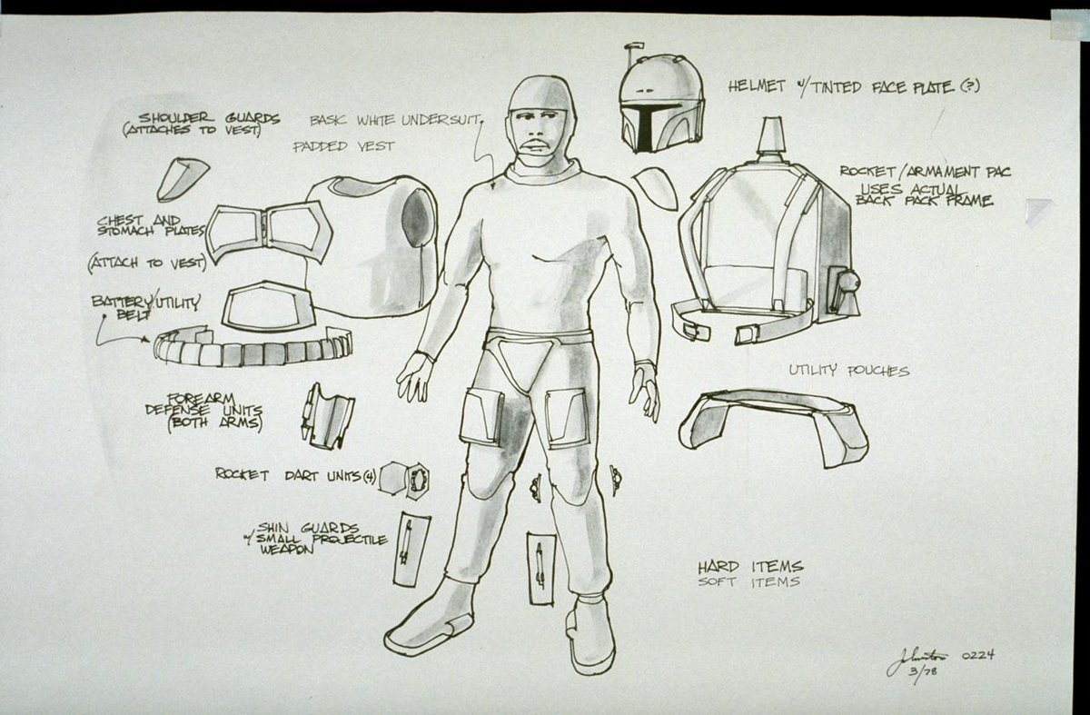 StarWarsUK's tweet photo. Check out these early designs for Boba Fett by @jjsketchbook. Awesome. http://t.co/8E2rxdsPT5