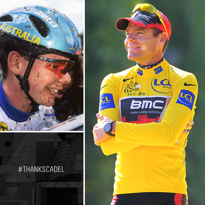 Thanks for the memories <a href="/CadelOfficial/">Cadel Evans</a>! #ThanksCadel #TeamOakley (Pic: T. Moran &amp; Getty)