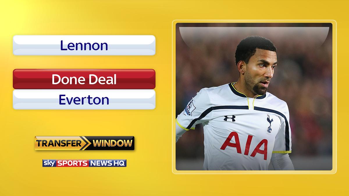 SkySportsNews's tweet photo. BREAKING: @Everton sign Aaron Lennon on loan until the end of the season: http://t.co/WjIRnyNIkb #SkyDeadlineDay http://t.co/eCUXKy2ChC