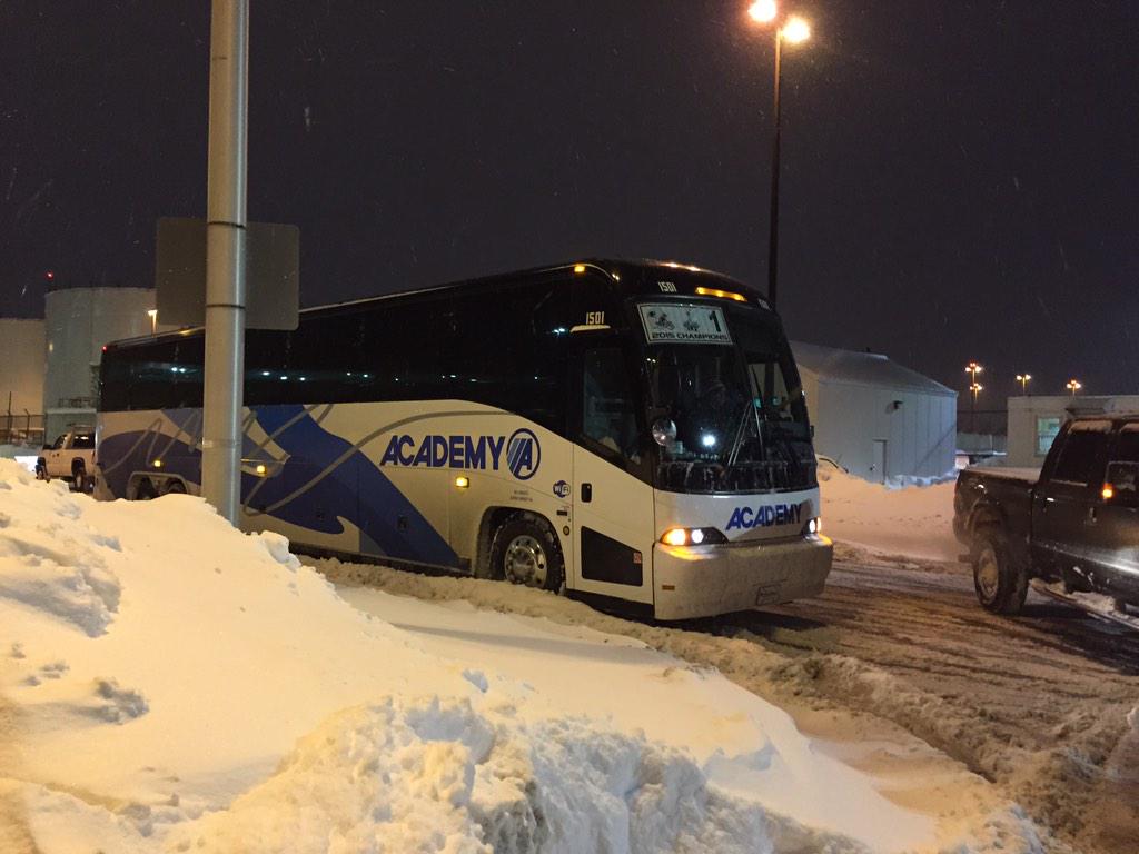 susantran's tweet photo. We are the Champions my friend!! Bus arrives as #Logan ready to bring #Pats player back to #Foxboro! #7News http://t.co/tYX0xtK1Rj