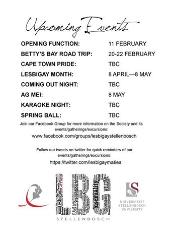 LesbigayMaties's tweet photo. This term's upcoming events! http://t.co/fzqGZPVGJS