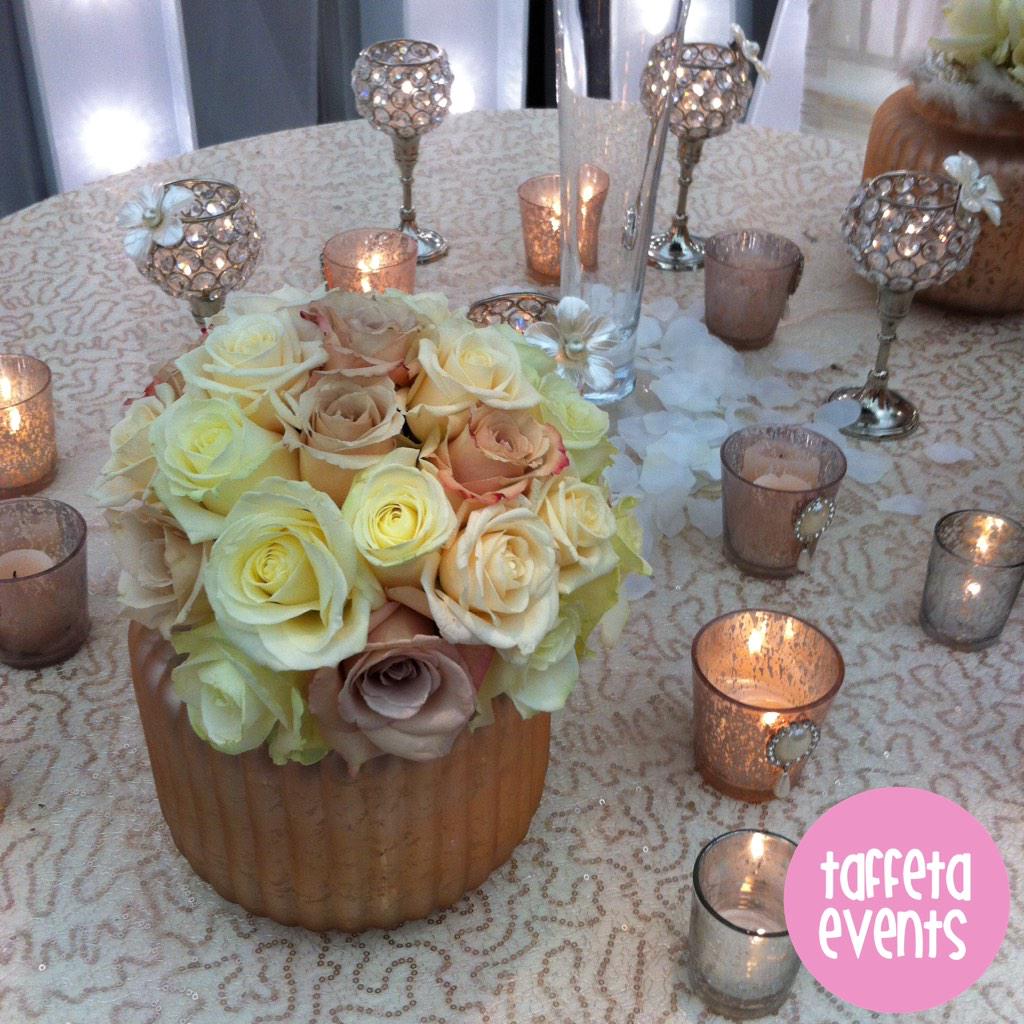 TaffetaEvents's tweet image. Gorgeous styling from @Lilyroseevents at #tpws this weekend - sparkly tablecloths are our fave! @ArchantBrideNW