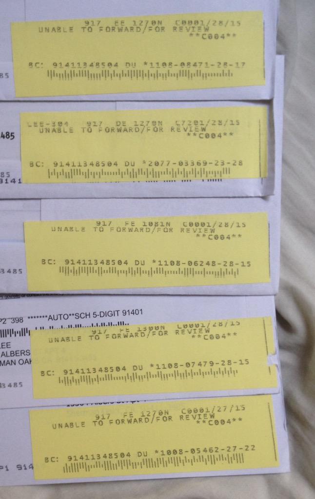 Usps Unable to Forward for Review