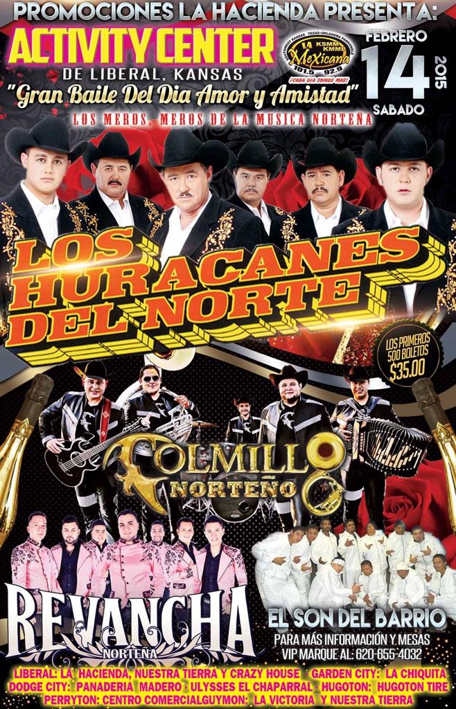 GarmexMusicusa's tweet photo. No te pierdas el baile de los enamorados con @HURACANESDELN y @revanchanortena este próximo 14 Febrero en #Kanssas http://t.co/WroM2r3Xf4