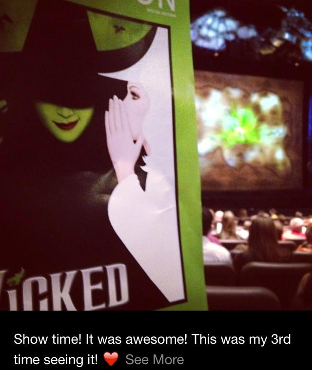 @WICKED_Musical I saw 'Wicked' for a 3rd time on June 18th, 2014 in Tulsa, OK! It my fav musical! 💚#WICKEDswag