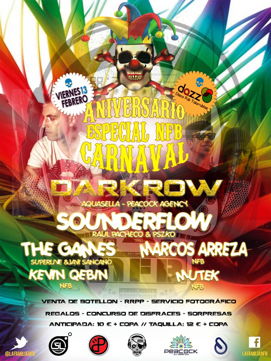 LaFamiliaNFB's tweet photo. 2 semanas para el ANIVERSARIO NFB "ESPECIAL CARNAVAL"
Entradas a la venta mañana.
#Porqueunañonosecumplentodoslosdías http://t.co/NXYdJbBxbJ