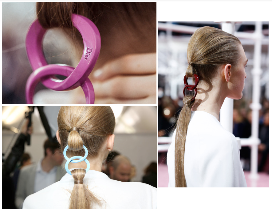 M9Mathilde's tweet photo. Futuristic ponytails at #Dior couture fashion show http://t.co/Clo0F3kEQj @Dior #PFW http://t.co/toFwCl4VfY