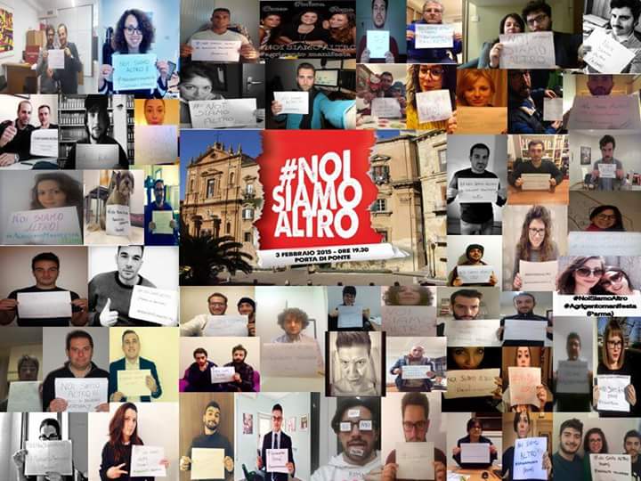 aniacapraro's tweet photo. La nostra voce e la nostra faccia contro un sistema corrotto e danneggiato!  #AgrigentoManifesta #noisiamoaltro http://t.co/BKDW6yrEL5