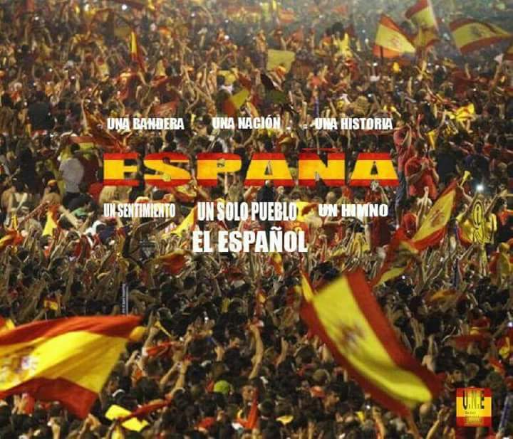 Colmenero's tweet photo. RT “@ANDRES_CANO42: Una Bandera, una Nación, un sentimiento, un pueblo y un himno EL ESPAÑOL.  #PodemosNoGanara http://t.co/tIcZWxEFBl”