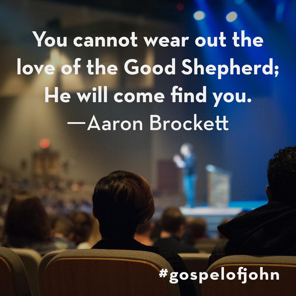 TradersPointCC's tweet image. You cannot wear out the love of the Good Shepherd; He will come find you. –@aaronbrockett #gospelofjohn