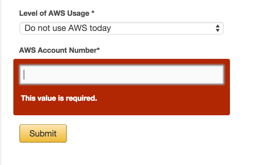 sandro1981's tweet image. First reason I&apos;m not quite excited for @amazon &apos;s new #workmail : A poorly designed form.