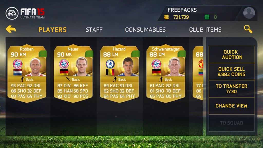 fifapacksps3's tweet photo. Well i packed Neuer and Robben 2day doing a 50k coin iOS giveaway tommorow http://t.co/awLnZfv7yx