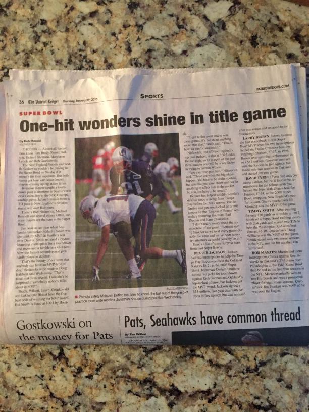 djuice_toe11's tweet photo. On Thursday,  @PatriotLedger posted article with Malcolm Butler's photo about no-names shining in Super Bowl http://t.co/Ypur3PnAGc