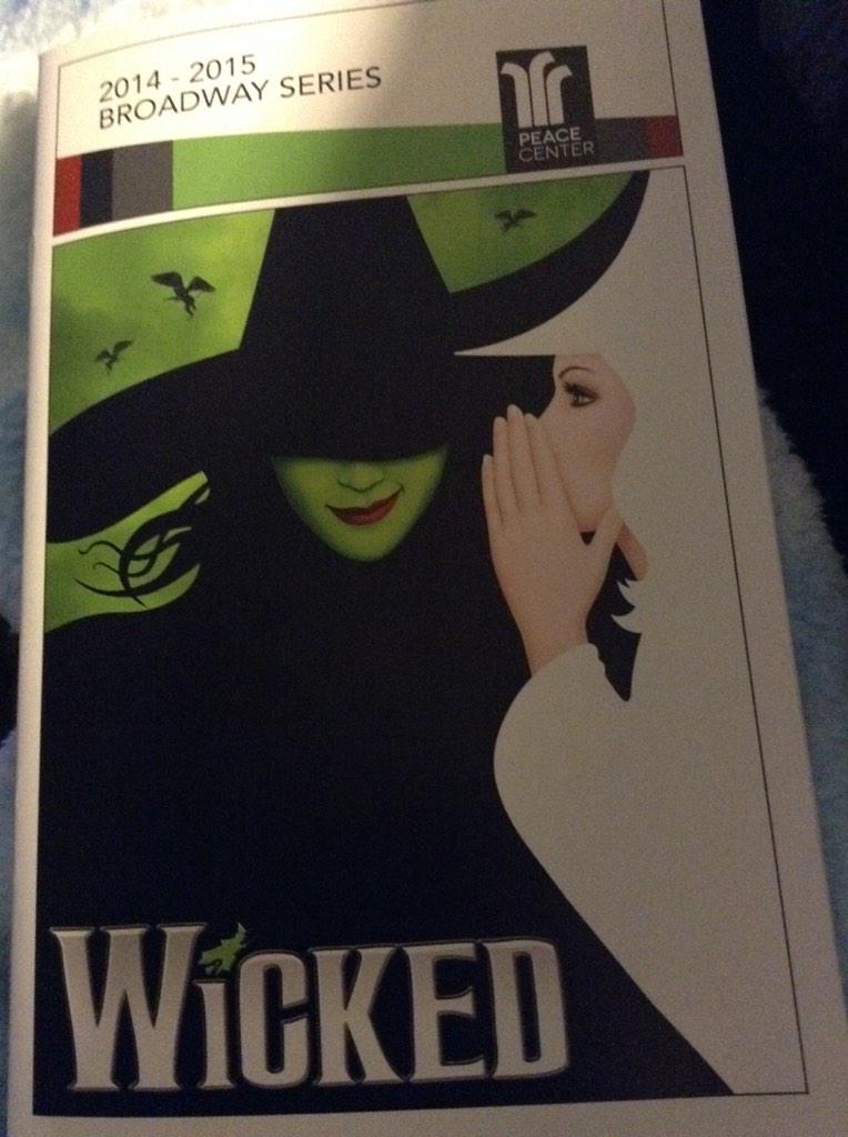 CourtneyClair's tweet photo. @WICKED_Musical Just saw the show in Greenville yesterday! #WICKEDswag http://t.co/q81eud6NT1