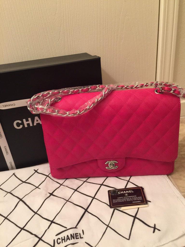 bagsilike's tweet photo. 💖Chanel double flap 💖caviar leather 1:1 $315 33cm http://t.co/rdPzHhMMkx