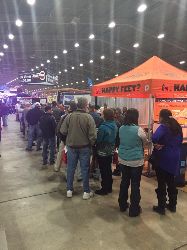 StorMateDockBox's tweet photo. Long line of people waiting to buy Stor-Mate dock boxes at the Tulsa Boat, Sport, and Travel Show! http://t.co/Vbbm9XEJ4a