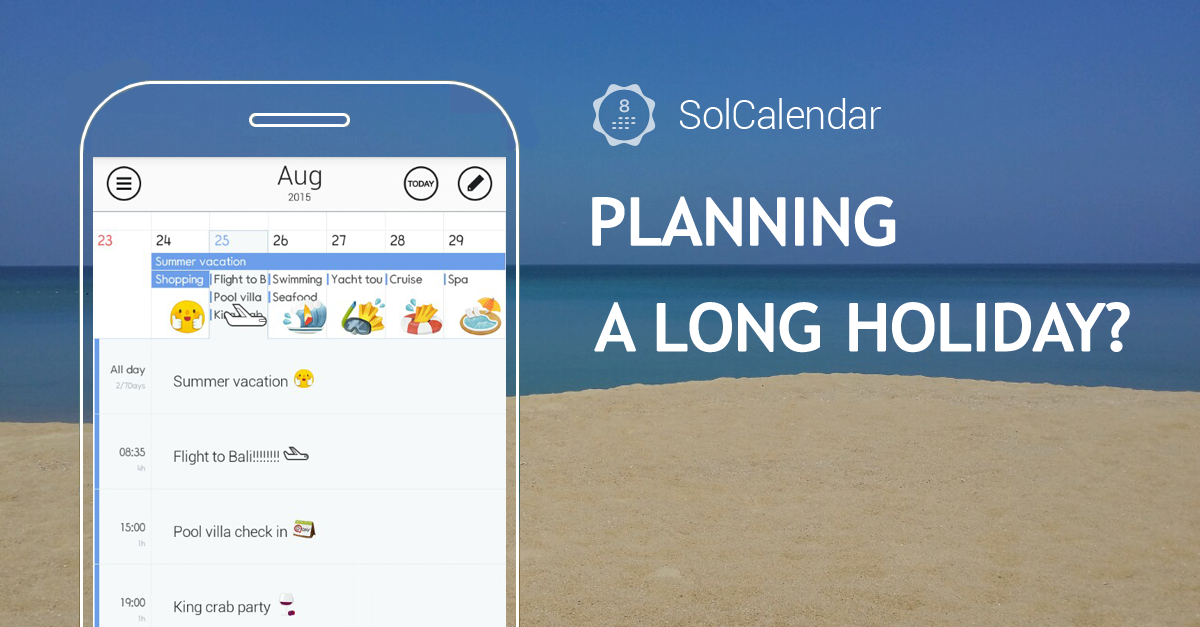 SolApps's tweet photo. Planning a long holiday? Variety of stickers you can use for your trip and the outdoor activities! #SolCalendar http://t.co/RcUDYfv2wQ