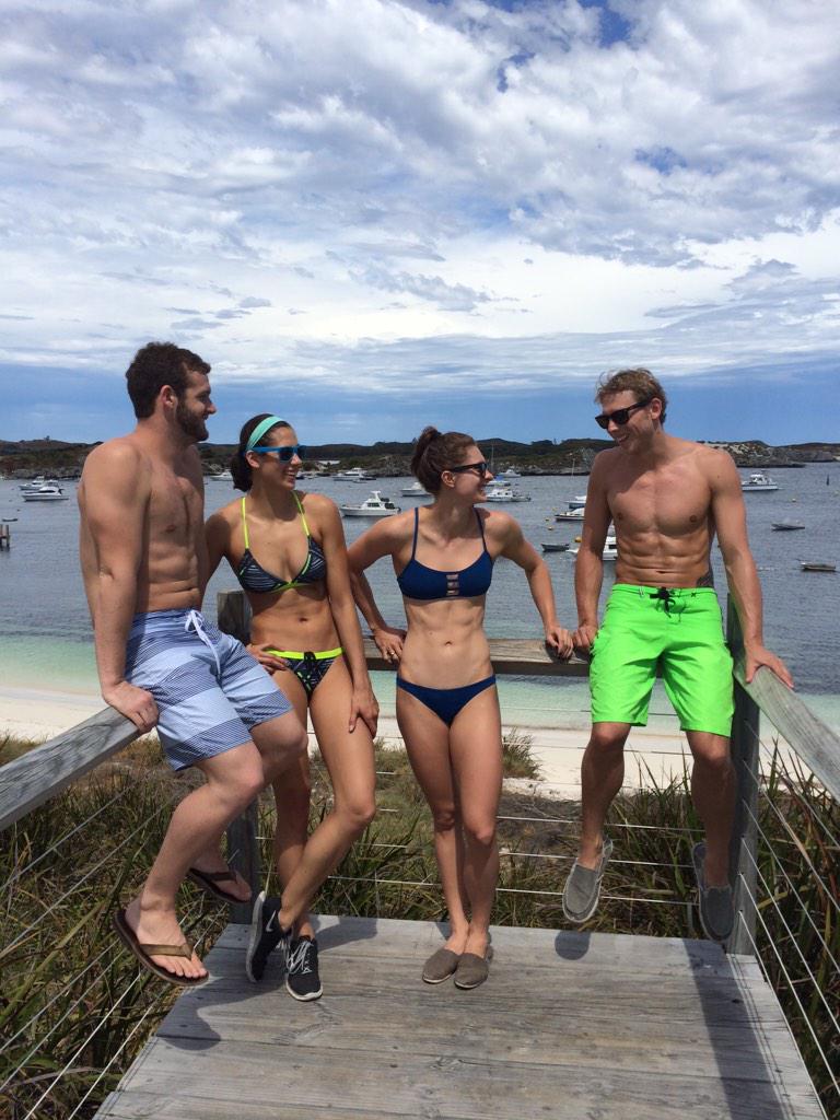 WestAustralia's tweet image. MT @AquaticSeries: @USASwimming team members relaxing @RottnestIsland after @AquaticSeries! Some #SuperSeriousFun