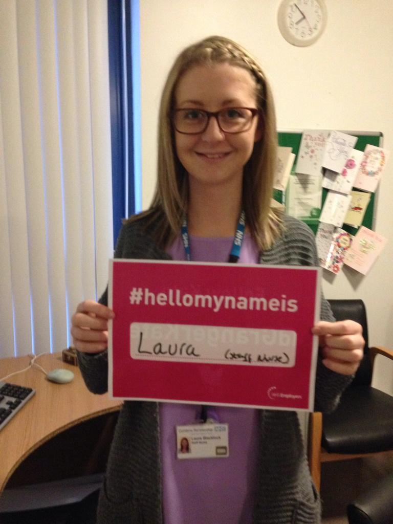 jillarchi14's tweet photo. #hellomynameis @laura_blacklock @munro_sara @grangerkate @nhsemployers #hadrianunit @CPFTNHS http://t.co/B6RWrNnarR