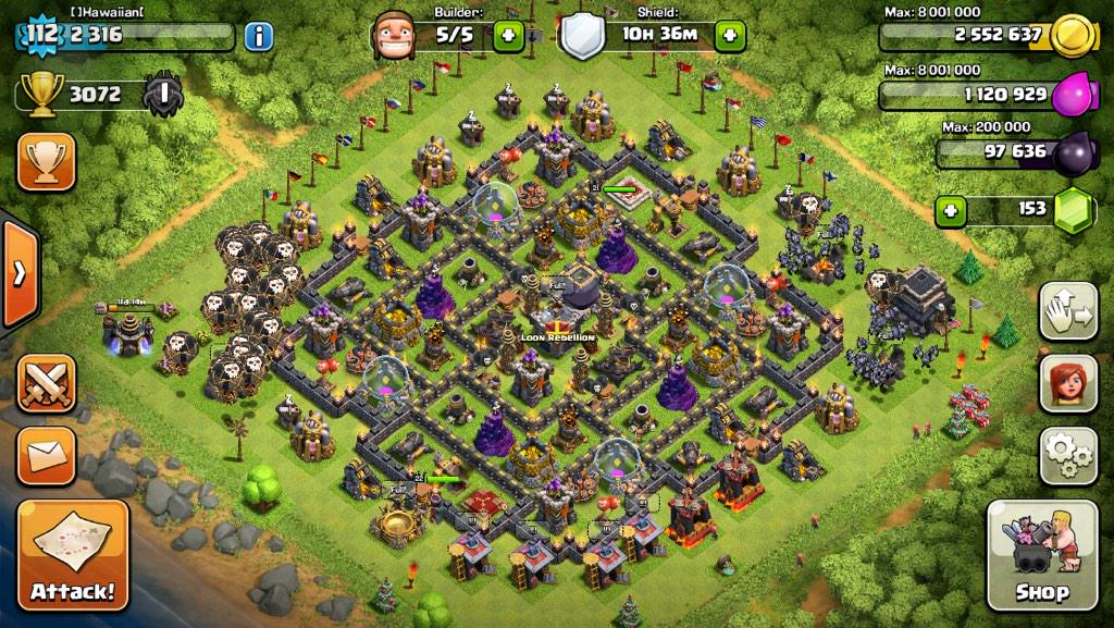 Hawaiianmode's tweet photo. Final cannon just finished #TH9 #Hardwork #Clashislife #Almostmaxed 😁😁😁😁😁 @ClashofClans http://t.co/Ak9XzjeqfK