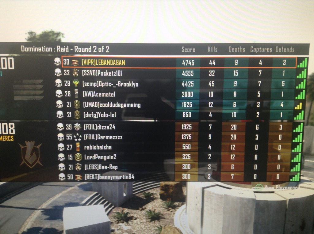 VIPR_CLAN_AUS's tweet photo. Not a bad game 44 and 9 on domination today🎮 #VIPR_CLAN #Blackops2ps3 http://t.co/ex3C4liY8Q
