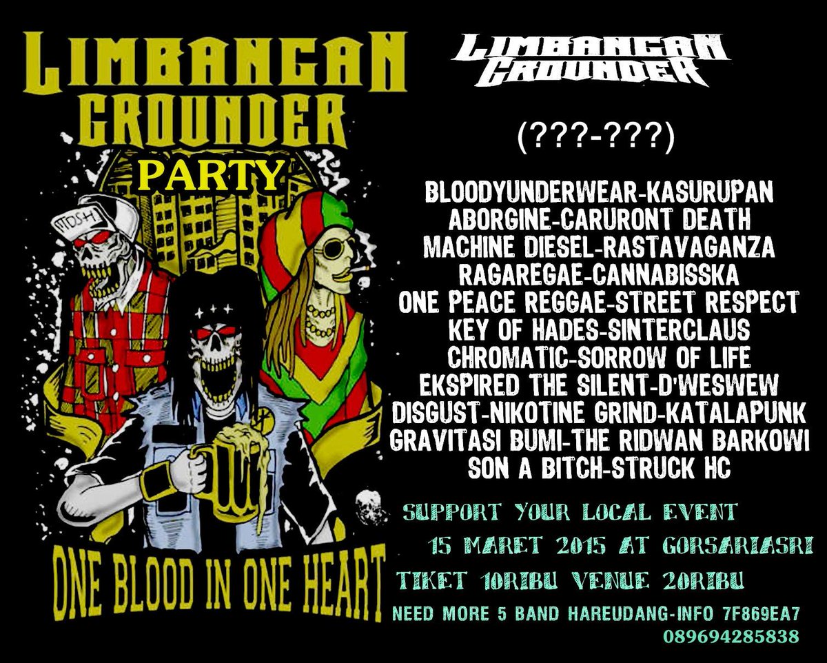 comming soon with <a href="/BUWOfficial/">BLOODYUNDERWEAR</a> <a href="/Carurontdeath/">CARURONT DEATH</a> <a href="/aborgineslamm/">ABORGINE</a> 15 march 2015 at Gorsariasri