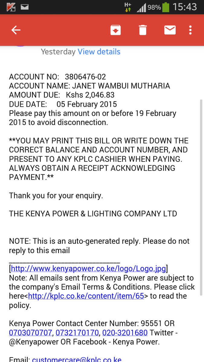 <a href="/OleItumbi/">-Dennis Itumbi, CBS</a> RT <a href="/wgkantai/">Wallace Kantai</a> <a href="/ENERGYKENYA/">MIN OF ENERGY</a> <a href="/davis_chirchir/">Davis Chirchir, EGH</a> I used to pay 3-4k amonth. This is my bill of Jan - 2,048shs
