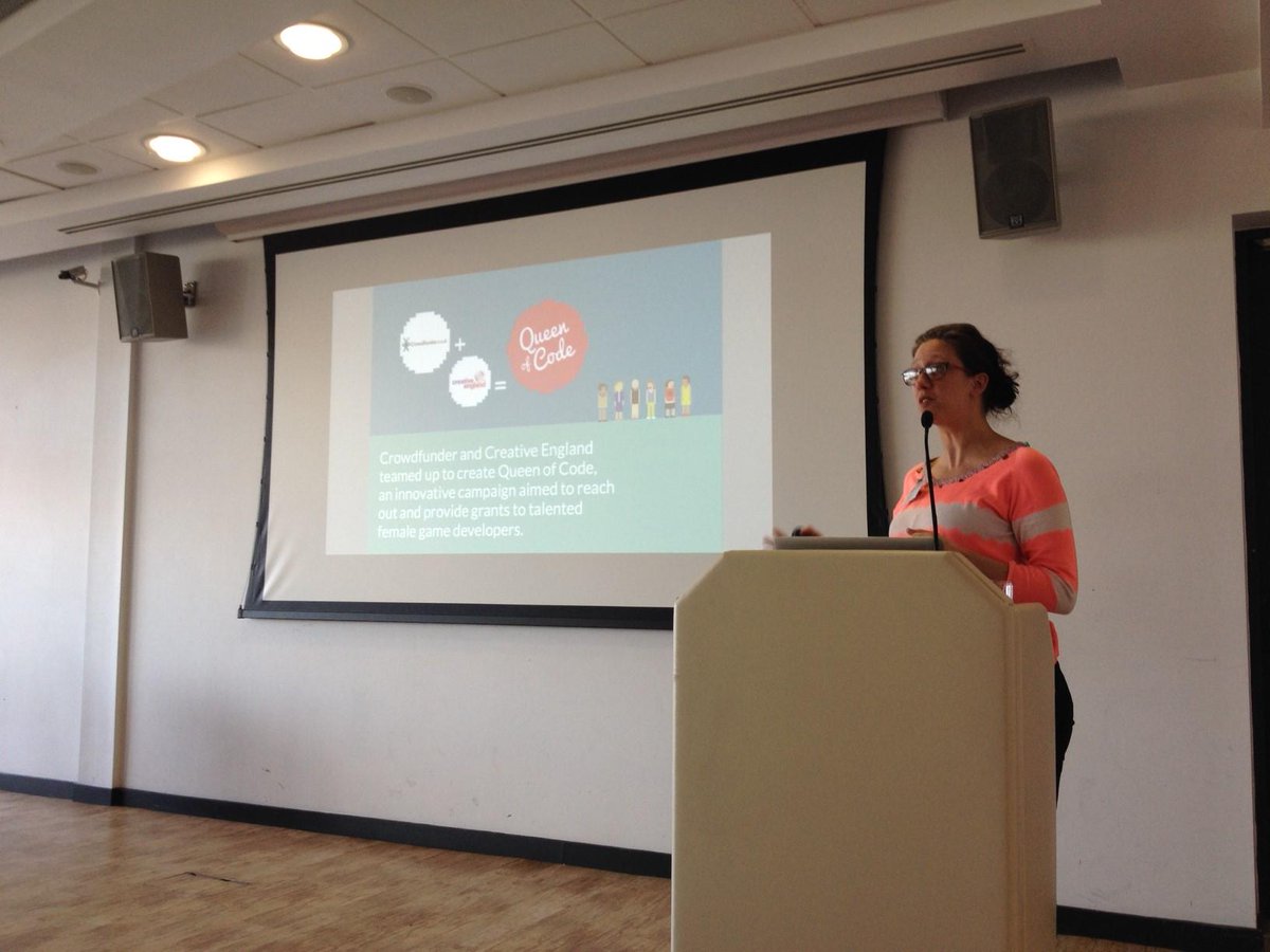 WeAreCreativeUK's tweet image. .@crowdfunderuk&apos;s @_Jessification_ discussing our #QueenofCode programme: #BristolGamesDay