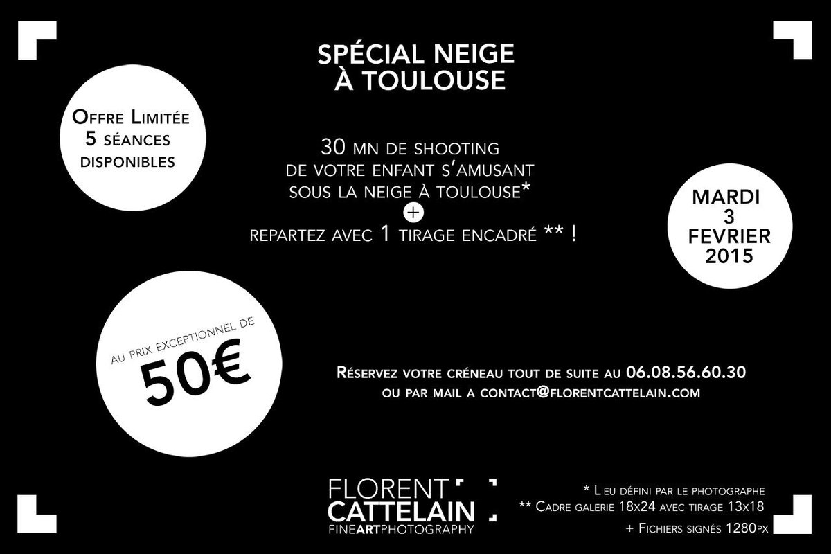 _CatF's tweet image. Alerte météo, alerte promo ! Offre #shooting très limitée ! #toulouse #neigetoulouse #tlsnow #photo
