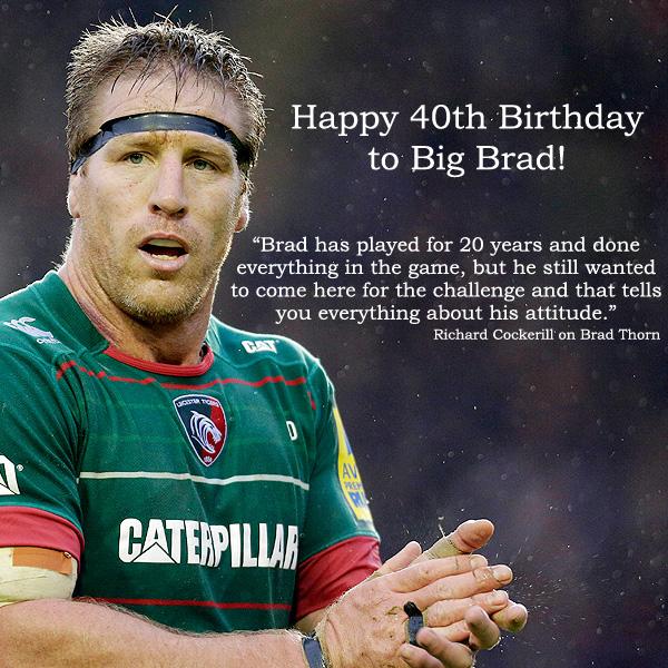 A very happy 40th birthday to Tigers and World Cup-winning lock Brad Thorn  