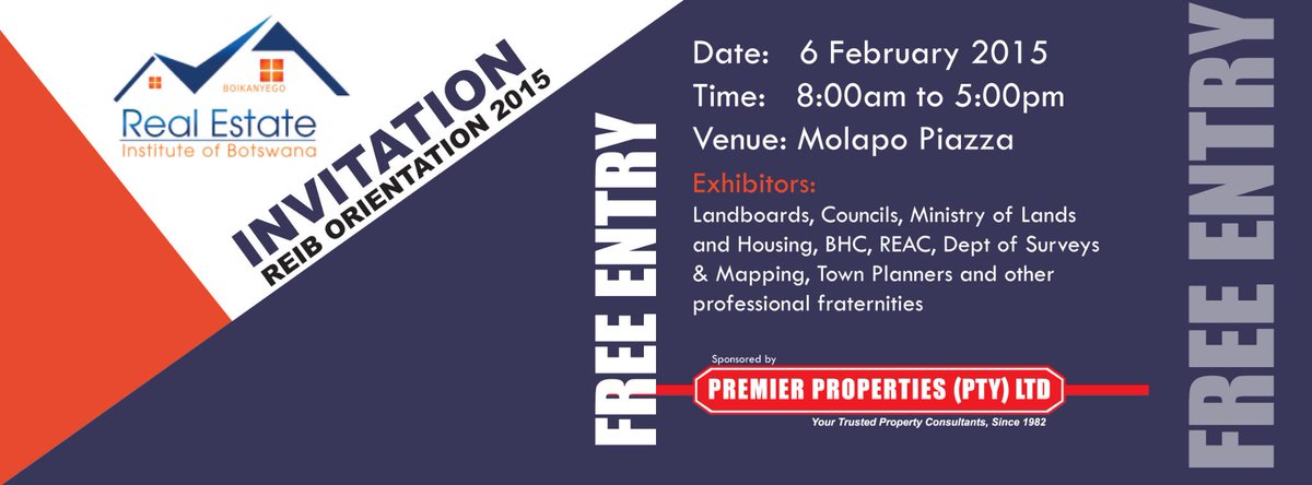 Molapox's tweet photo. #INVITATION: REIB Orientation Day. Venue: Molapo Piazza. Date: 06th Feb 2015. Time: 8:00am - 5:00pm. http://t.co/IYPtq0Xrza