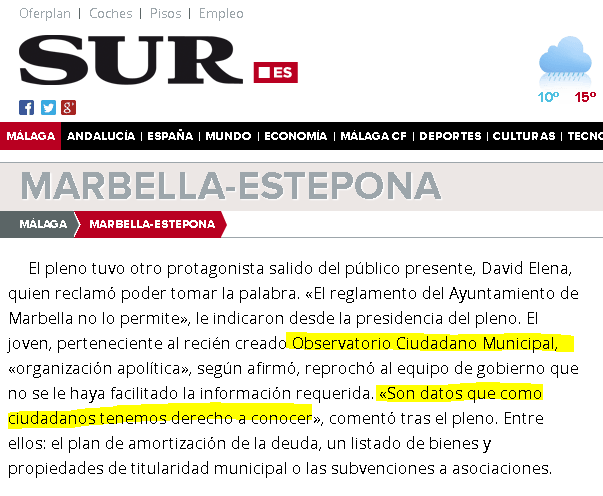 Con <a href="/OCMunicipal/">OCMunicipal</a> la gente PARTICIPA exigiendo #transparencia¿te apuntas? <a href="/OCM_Marbella/">OCMunicipal Marbella</a> <a href="/OCMalcantarilla/">OCMalcantarilla</a> <a href="/nodebemosZGZ/">AuditoríaZaragoza</a>