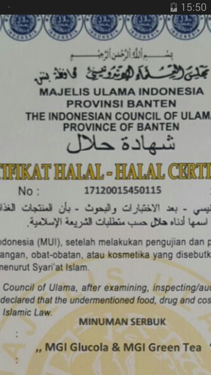 Glucola bersertifikat halal