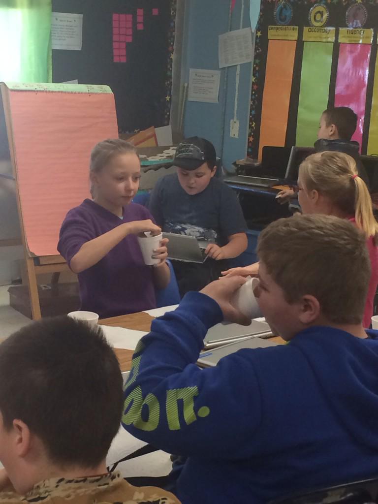 ech4thgrade's tweet photo. Celebrating our persuasive writing pieces w/ a publishing party @McIntireElem @BethHouf http://t.co/T2EMXsBt6w