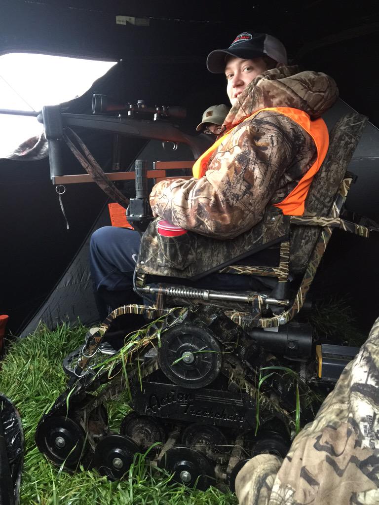Joshua__24_15's tweet photo. @Trackchairs Brandon had NO TROUBLE getting to the blind at our #HopeOutdoors hunt thanks to a borrowed #Trackchair!! http://t.co/HzHOZFfSFy
