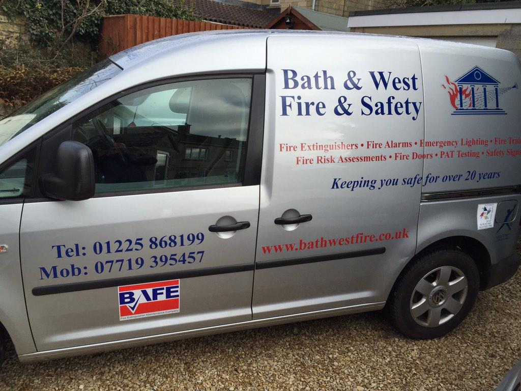 BathWestFire's tweet photo. Just finished putting our new @BAFEFIRE stickers on to our vans. Looking good!! #BathWestFire http://t.co/PTBqii29KX