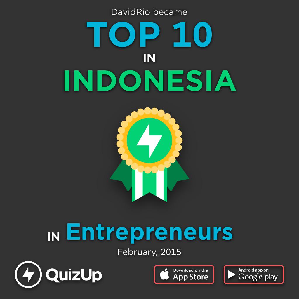 Woohoo! I’m Top 10 in Entrepreneurs on <a href="/QuizUp/">QuizUp</a> q.is/join