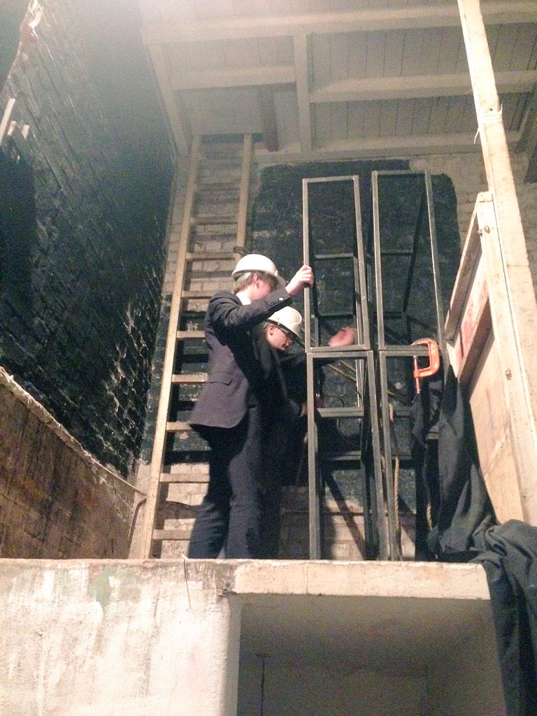 The frames being moved ready to extend the stage...! #Cabaret