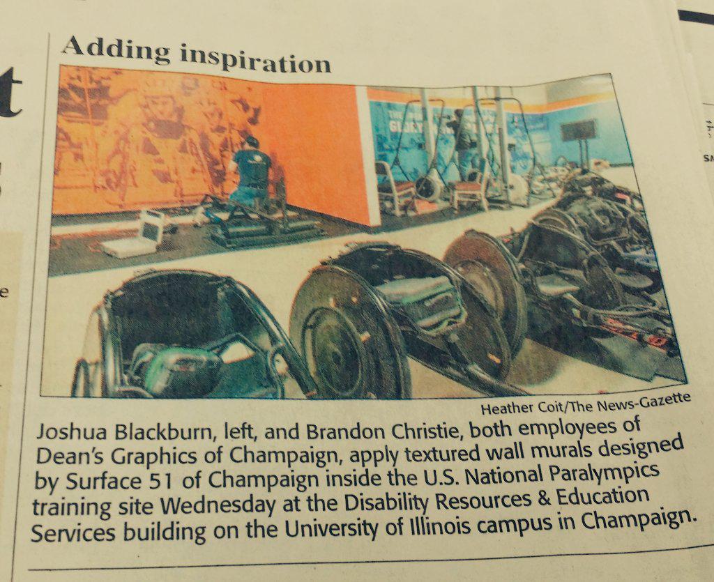 DeansGraphics's tweet photo. Illini Paralympics graphics in the news!  Everyone involved made this project alot of fun and it looks great! http://t.co/7acL6QxCjN
