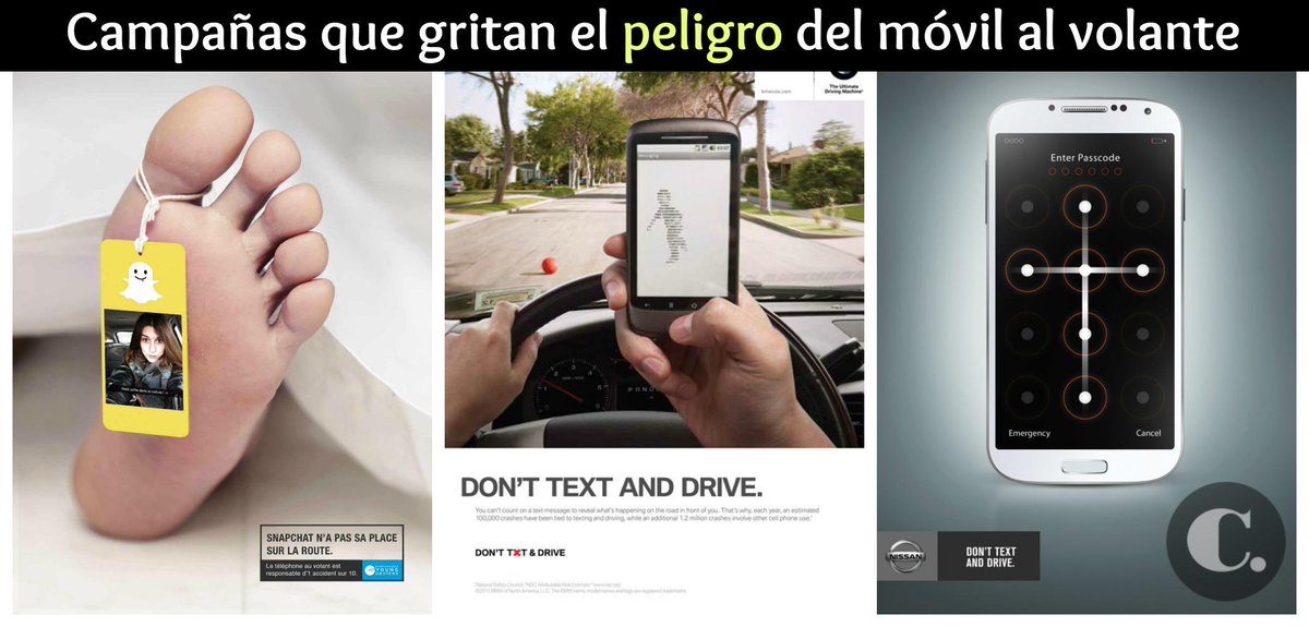 elcolombiano's tweet photo. Campañas que gritan el peligro del móvil al volante: http://t.co/CkjVg7YG4E http://t.co/oTg4R6DtA0