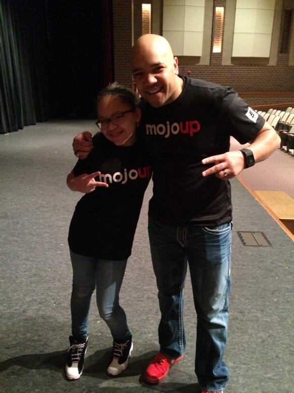 Amiyah and Mr. Mojo (aka Travis Brown) are ready for our convocations today! #mojo up