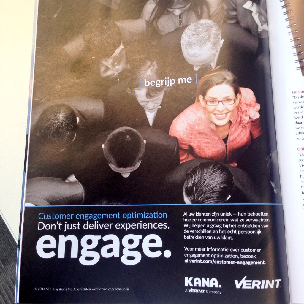 Customer Engagement Optimization ad in the first edition of <a href="/CustomerFirstNL/">CustomerFirst</a> <a href="/KANABenelux/">KANA Benelux</a> <a href="/Verint/">Verint</a> #loveit