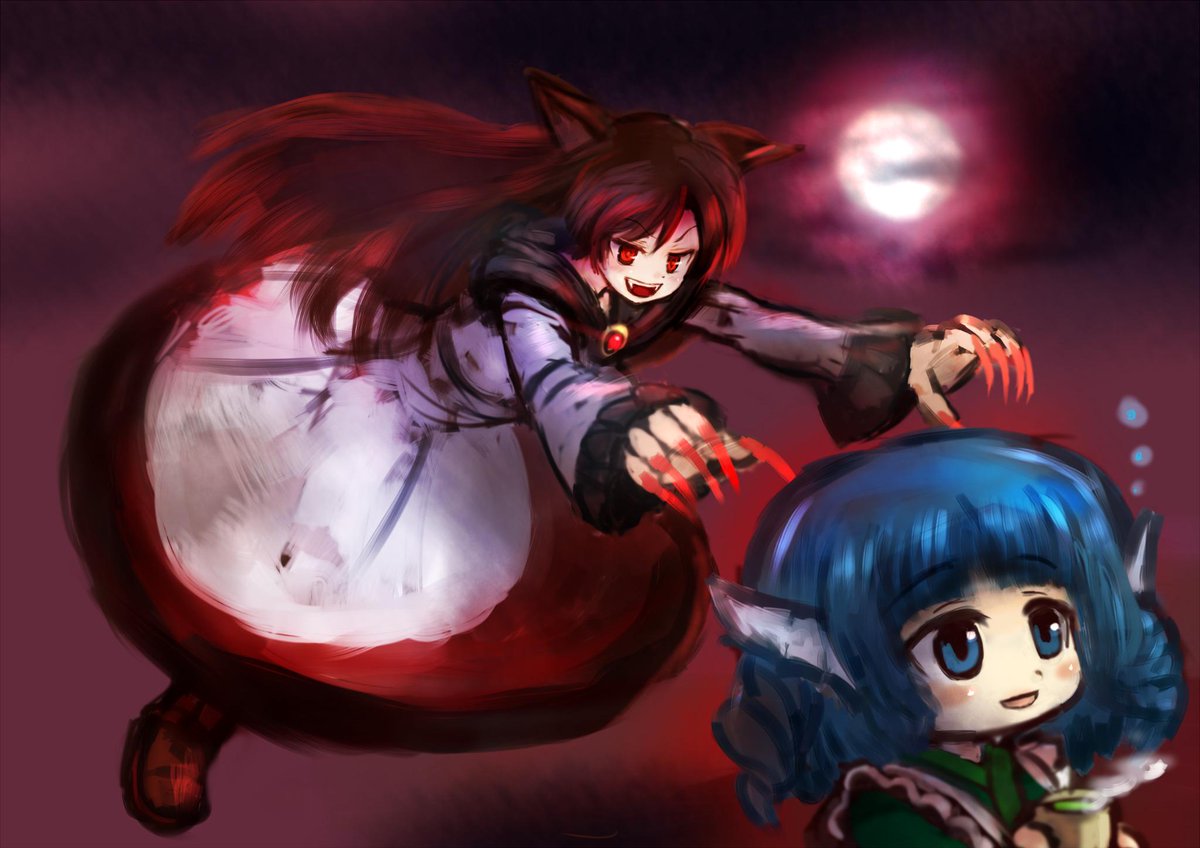 #深夜の真剣お絵描き60分一本勝負 初影狼ちゃんで描かせていただきました! 背景とわかさぎちゃんを+したら25分overになってしまいました…申し訳ないです(';ω;`) わかさぎGET! 