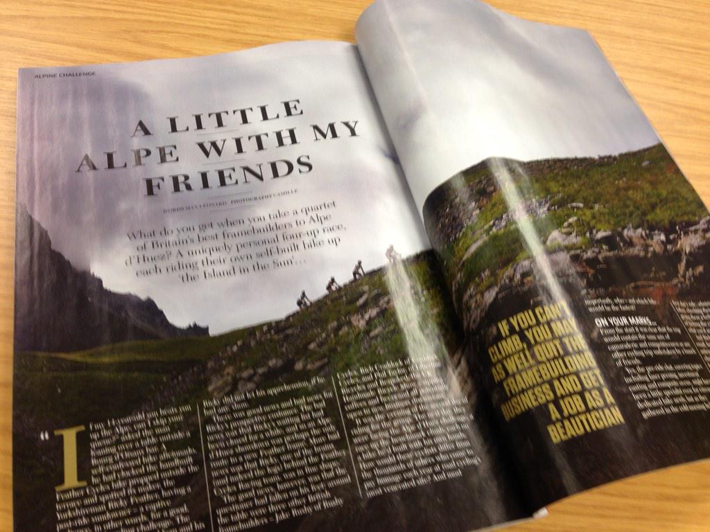 morethan21bends's tweet photo. .@FeatherCycles @CraddockCycles @Libertinebikes @rusbycycles Great article @cyclingplus from your trip to #alpedhuez http://t.co/oWU79QehnL