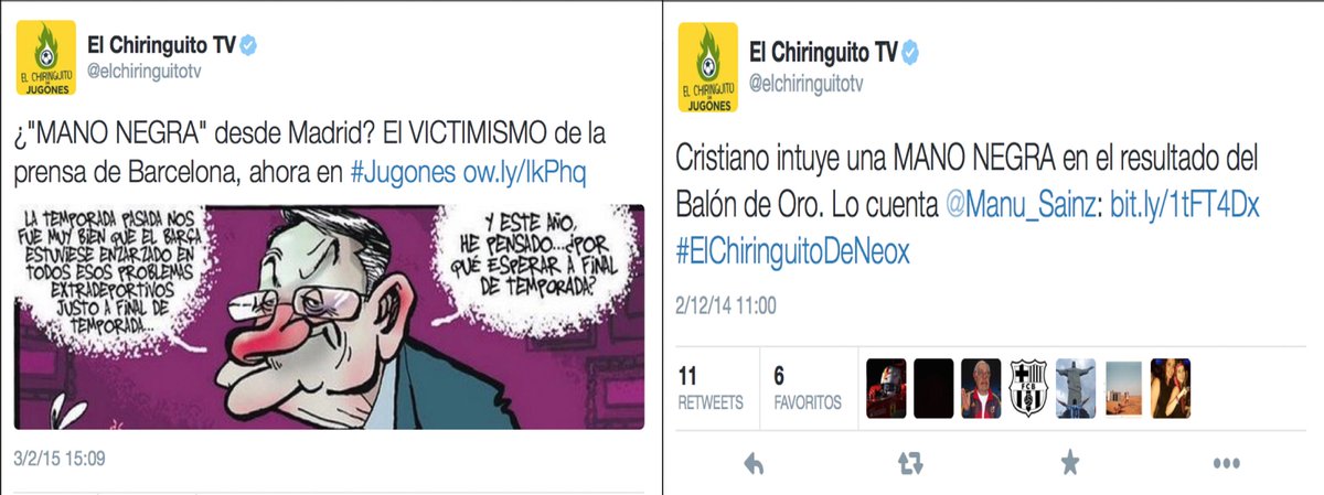 ElChirincirco's tweet photo. Cuando desde BARCELONA hablan de Mano NEGRA es VICTIMISMO, cuando CRISTIANO habla de Mano NEGRA es VERDAD. ¡VENTE! http://t.co/6k9Vb6RoIV