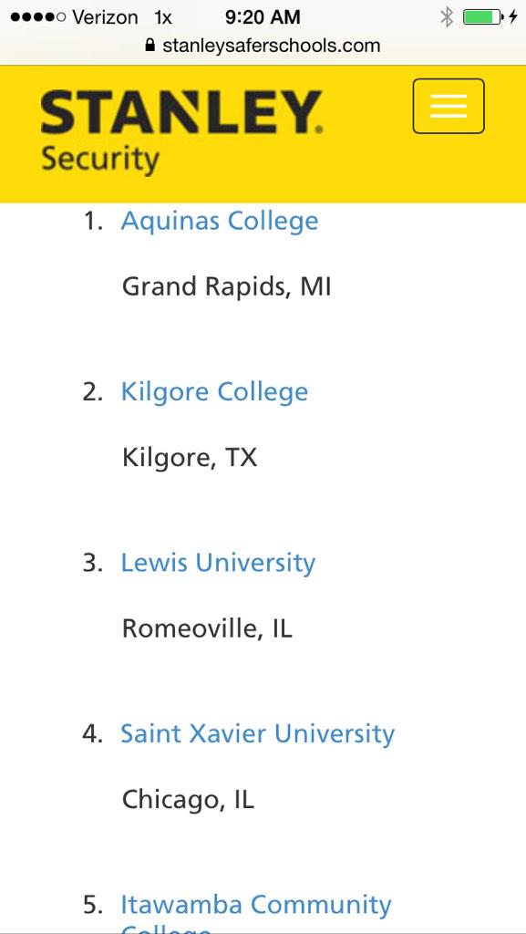 LewisUniversity's tweet photo. Movin' on up! RT and vote #LewisU for #STANLEYSecurity daily until February 13th! http://t.co/ufLqFZ4w7p
