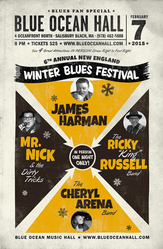 Less than 20 tickets left &amp; only 4 days away! Our 6th annual New England Winter Blues Festival blueoceanhall.com