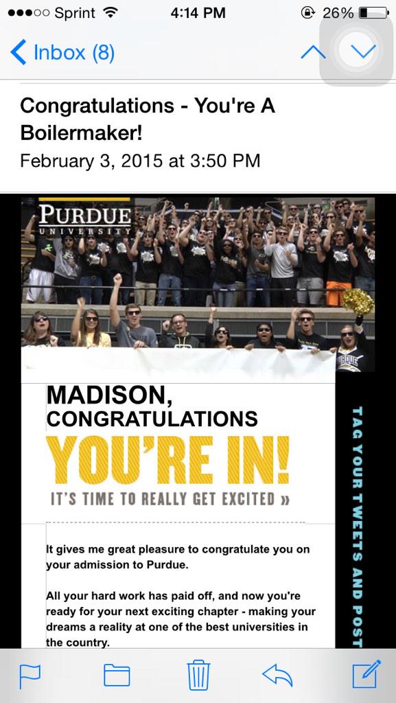FIRST ACCEPTANCE THANKS FOR FINALLY GETTING MY ACT SCORES
